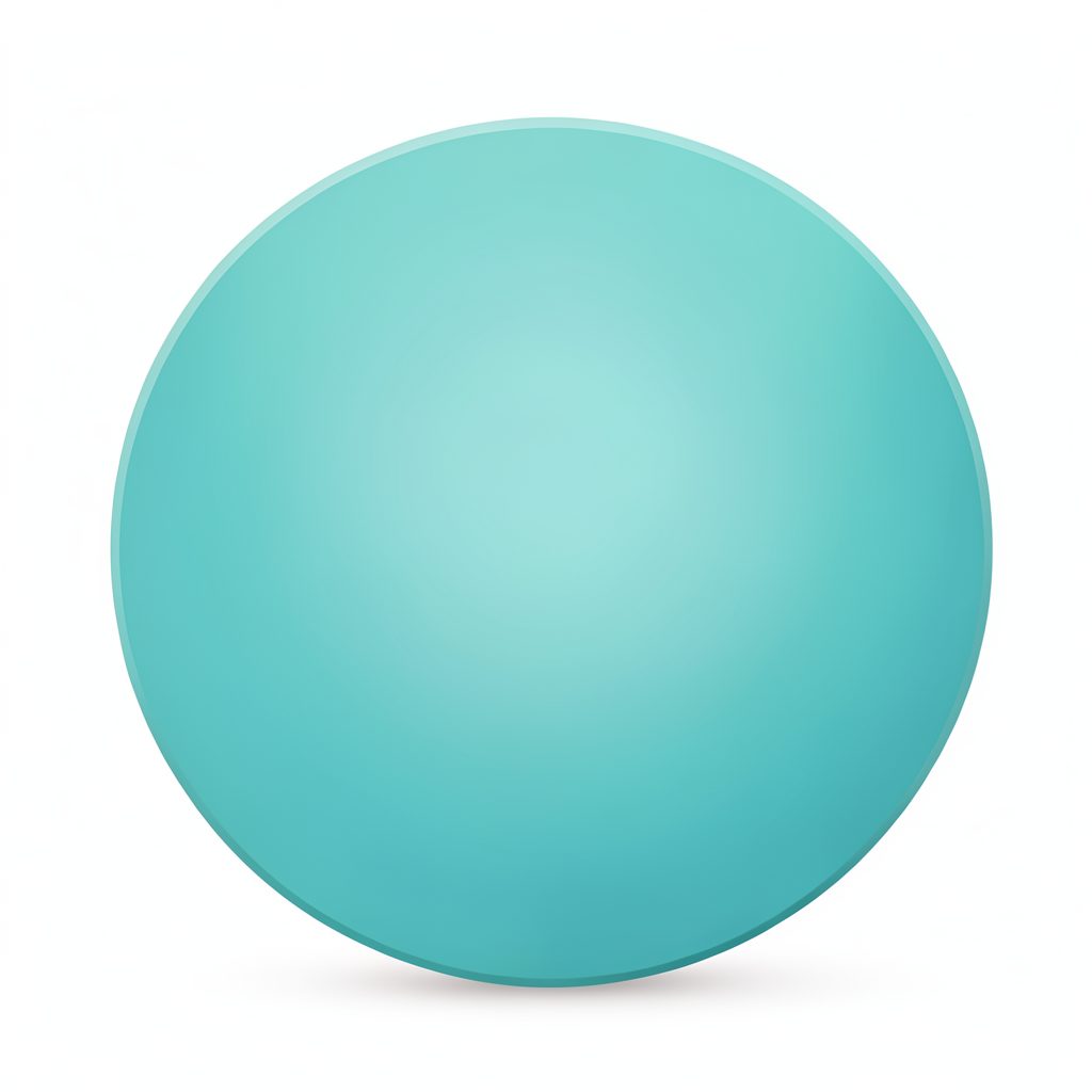 A simple, calming teal circle emblem with a gentle gradient, evoking a sense of calm and personal growth.